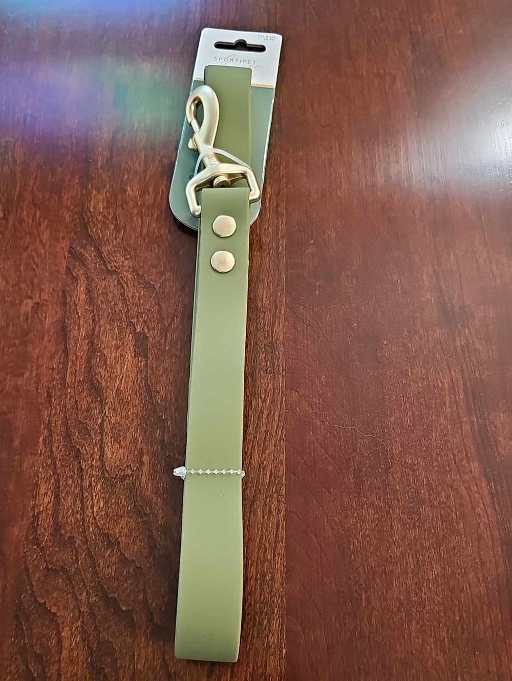 Sport + Pet Living Olive Dog Leash with Gold Clip